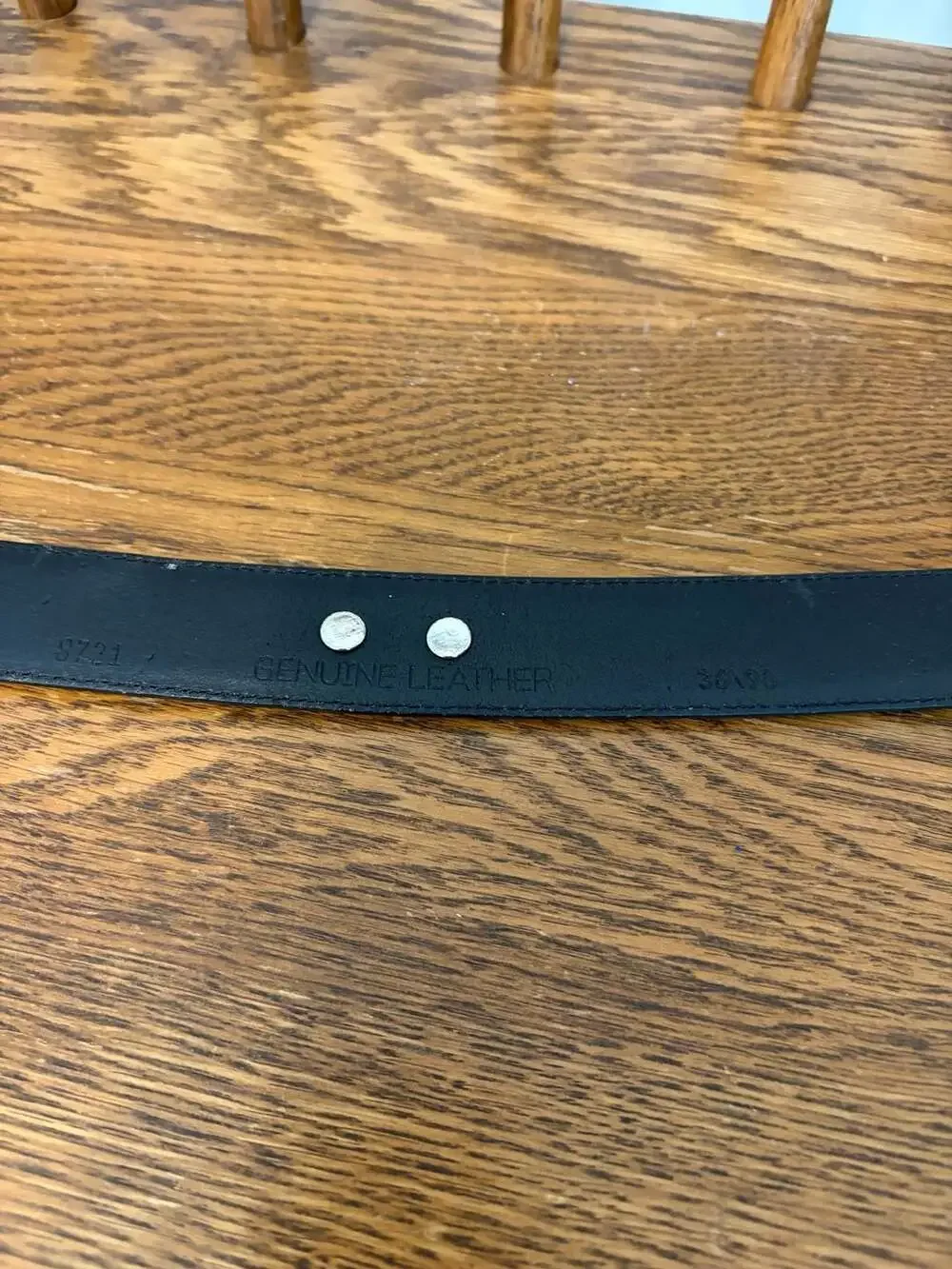Vintage Black Leather Belt with Silver Tone Concho Medallions and Etched Buckle